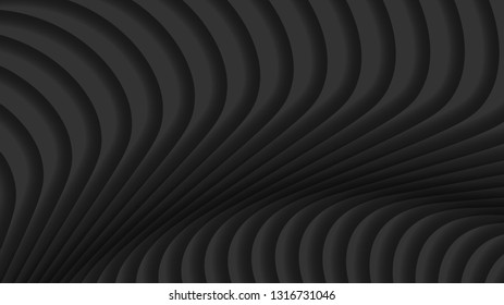 Abstract background of gradient curves in black colors