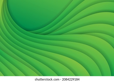 Fondo abstracto de las curvas de degradado en colores verdes. - Vector.