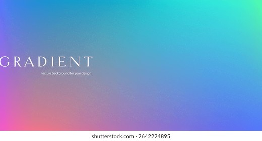Abstract background gradient design. Graphic poster. Art template with texture. Pink, blue, grain, neon color. Vector minimal modern banner.
