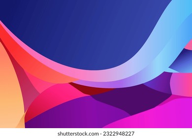 Abstract background with a gradient of different colors, stripes in the form of waves, similar to ribbons. Vector graphics, EPS10