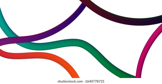 Abstract background with gradient flowing lines. Modern pattern with rainbow colour effect. 3D wave elements lines. Vector illustration eps10. Tranding dynamic concept. Your design.
