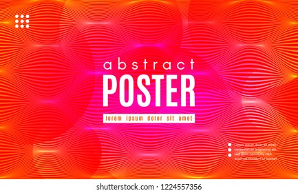 Abstract Background with Gradient Fluid Shapes. Movement of Neon Liquid. Wave Distorted Abstract Stripes. Trendy Linear Banner for Landing Page. Abstract Background with Vibrant Gradient and Red Waves