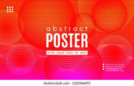 Abstract Background with Gradient Fluid Shapes. Movement of Neon Liquid. Wave Distorted Abstract Stripes. Trendy Linear Banner for Landing Page. Abstract Background with Vibrant Gradient and Red Waves