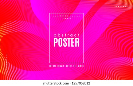 Abstract Background with Gradient Fluid Shapes. Movement of Neon Liquid. Wave Distorted Abstract Stripes. Trendy Linear Banner for Landing Page. Abstract Background with Vibrant Gradient and Red Waves