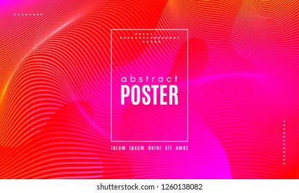 Abstract Background with Gradient Fluid Shapes. Movement of Neon Liquid. Wave Distorted Abstract Stripes. Trendy Linear Banner for Landing Page. Abstract Background with Vibrant Gradient and Red Waves