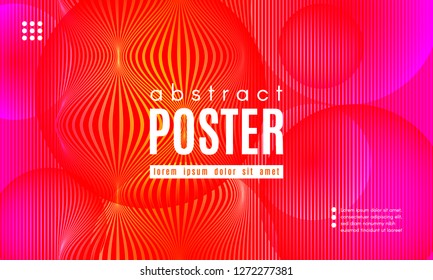 Abstract Background with Gradient Fluid Shapes. Movement of Neon Liquid. Wave Distorted Abstract Stripes. Trendy Linear Banner for Landing Page. Abstract Background with Vibrant Gradient and Red Waves