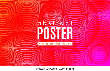 Abstract Background with Gradient Fluid Shapes. Movement of Neon Liquid. Wave Distorted Abstract Stripes. Trendy Linear Banner for Landing Page. Abstract Background with Vibrant Gradient and Red Waves