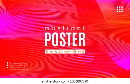 Abstract Background with Gradient Fluid Shapes. Movement of Neon Liquid. Wave Distorted Abstract Stripes. Trendy Linear Banner for Landing Page. Abstract Background with Vibrant Gradient and Red Waves