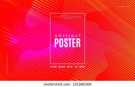 Abstract Background with Gradient Fluid Shapes. Movement of Neon Liquid. Wave Distorted Abstract Stripes. Trendy Linear Banner for Landing Page. Abstract Background with Vibrant Gradient and Red Waves
