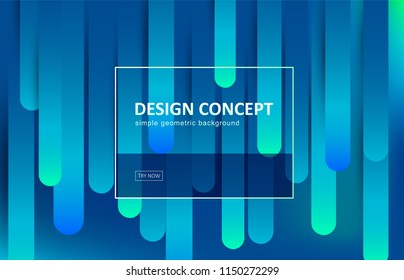 Abstract background, gradient geometric vector design. Graphic pattern in minimal style. Dynamic motion backdrop with vertical round lines and shadows