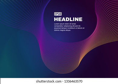 Abstract background with a gradient glow wavy line