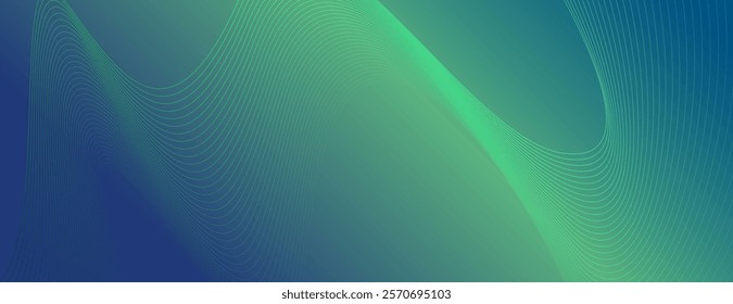 Abstract background with a gradient of green and blue. The background features smooth curves and a soft green and blue texture. Wavy line pattern background. Green background vector.