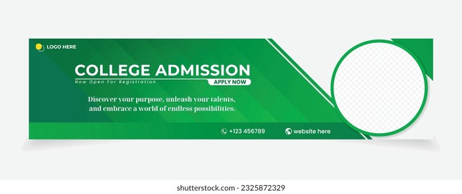 abstract background gradient green color. college admission banner vector cover social media design. space for image easy to edit.