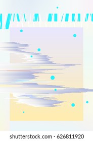 Abstract background gradient illustration. Fantastic cloudy structure and colorful holographic elements. Futuristic sunset. Design template.