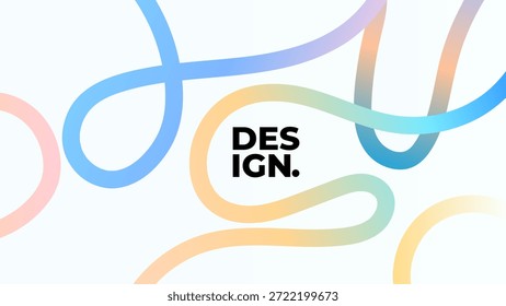 Plano De Fundo Abstrato Com Linhas De Gradiente. Fitas espiral Ondas formas orgânicas arco-íris colorido Design Vetor. Ideal para posts em mídias sociais, banners de sites, apresentações, branding e design de marketing digital