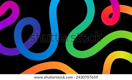 Abstract Background with Gradient Lines. Vector 3d Fluid Graphic Shapes. Dynamic Liquid Curve Colorful Stripes. Modern Design of Minimal Color Swirl and Blend Elements