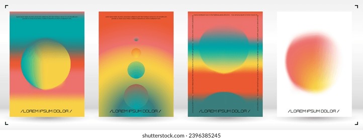 Abstract Background with Gradient Mesh Holographic Shapes. Vector Page Design for your Identity. Minimal Colourful Print Set for Your Identity Style. 