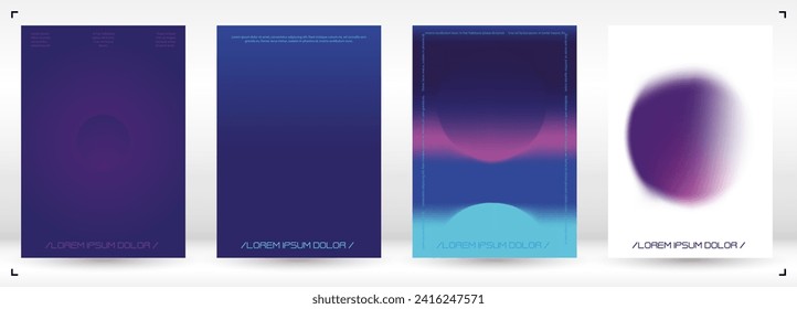 Abstract Background with Gradient Mesh Holographic Shapes. Vector Template Design for your Business. Minimal Print Set in Purple Blue Colors for Your Identity Style. 