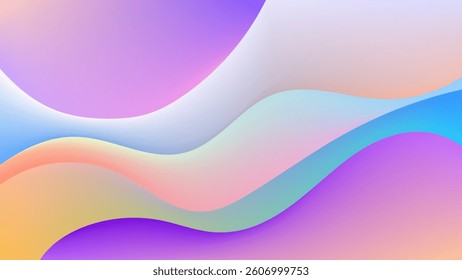 ABSTRACT BACKGROUND GRADIENT MESH SMOOTH LIQUID BLUE ORANGE PURPLE PINK COLOR WITH HAND DRAWN ORGANIC SHAPES DESIGN VECTOR TEMPLATE GOOD FOR MODERN WEBSITE, WALLPAPER, COVER DESIGN 