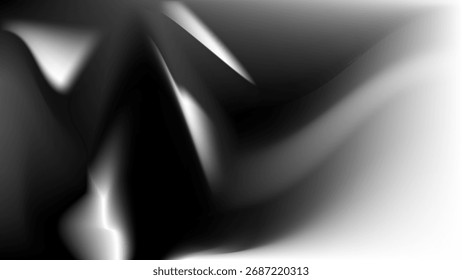 ABSTRACT BACKGROUND GRADIENT MESH SMOOTH LIQUID BLACK AND WHITE COLOR DESIGN VECTOR TEMPLATE GOOD FOR MODERN WEBSITE, WALLPAPER, COVER DESIGN 