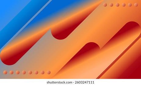 ABSTRACT BACKGROUND GRADIENT ORANGE BLUE COLORFUL DESIGN WITH GEOMETRIC SHAPES VECTOR TEMPLATE GOOD FOR MODERN WEBSITE, WALLPAPER, COVER DESIGN 