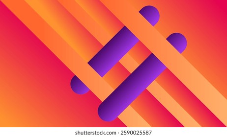 ABSTRACT BACKGROUND GRADIENT ORANGE PURPLE COLORFUL DESIGN WITH GEOMETRIC SHAPES VECTOR TEMPLATE GOOD FOR MODERN WEBSITE, WALLPAPER, COVER DESIGN 