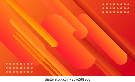 ABSTRACT BACKGROUND GRADIENT ORANGE RED COLORFUL DESIGN WITH GEOMETRIC SHAPES VECTOR TEMPLATE GOOD FOR MODERN WEBSITE, WALLPAPER, COVER DESIGN 