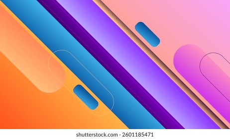 ABSTRACT BACKGROUND GRADIENT ORANGE RED PURPLE BLUE COLORFUL DESIGN WITH GEOMETRIC SHAPES VECTOR TEMPLATE GOOD FOR MODERN WEBSITE, WALLPAPER, COVER DESIGN 