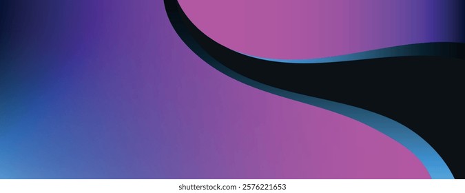 Abstract background with a gradient of pink and blue. The background features smooth curves and a sleek, modern texture. Minimal abstract flow line vector gradient background