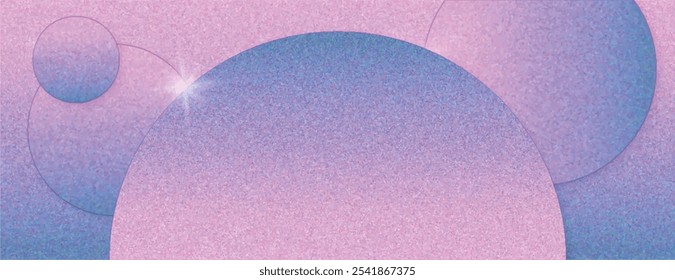 Fundo abstrato com um gradiente de rosa e roxo. O fundo apresenta círculos suaves e uma textura brilhante. Fundo rosa e roxo. Vetor de fundo de padrão de círculo geométrico abstrato