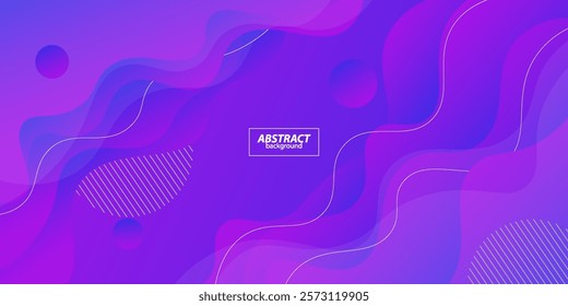 Abstract background gradient purple and blue with dynamic color waves in the background. Geometric wave paper cut shape pattern. Vector Eps10