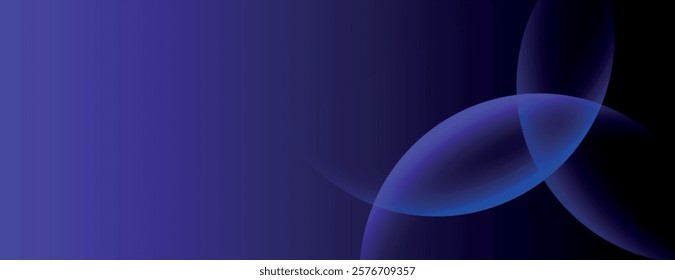 Abstract background with a gradient of purple and blue. The background features smooth, overlapping shapes in purple and blue hues. Minimal abstract circles vector gradient background
