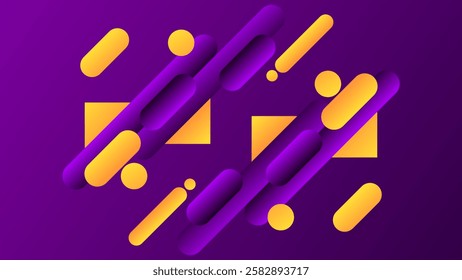 ABSTRACT BACKGROUND GRADIENT PURPLE COLORFUL DESIGN WITH GEOMETRIC SHAPES VECTOR TEMPLATE GOOD FOR MODERN WEBSITE, WALLPAPER, COVER DESIGN 
