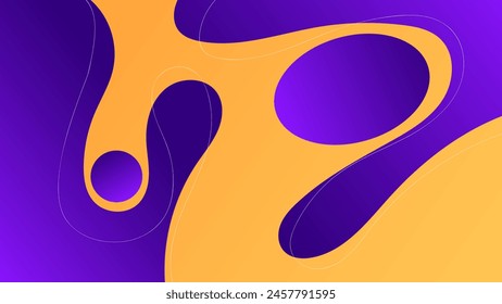 ABSTRACT BACKGROUND GRADIENT PURPLE ORANGE COLOR WITH SHAPES SMOOTH LIQUID DESIGN VECTOR TEMPLATE GOOD FOR MODERN WEBSITE, WALLPAPER, COVER DESIGN, GREETING CARD