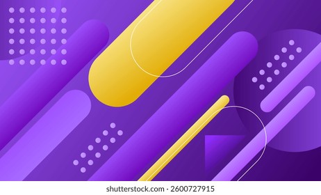 ABSTRACT BACKGROUND GRADIENT PURPLE ORANGE COLORFUL DESIGN WITH GEOMETRIC SHAPES VECTOR TEMPLATE GOOD FOR MODERN WEBSITE, WALLPAPER, COVER DESIGN 