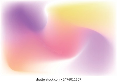 Fondo Abstractas, gradiente púrpura rosa y curva amarilla. Gradiente granulado