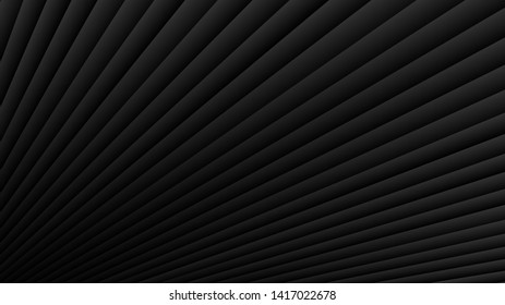 Abstract background of gradient rays in black colors. 3d texture with shadows. Vector illustration.