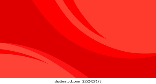 Fondo Abstractas con un gradiente de tonos rojos, con curvas y ondas suaves y fluidas que crean una sensación de movimiento dinámico. Ilustración vectorial