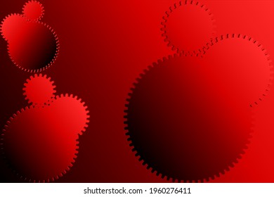 Abstract background with gradient red three-dimensional (3D) style gear illustration.