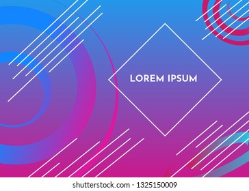 Abstract background, gradient shapes composition. Trandy wallpaper, circles, decorative elements. Eps10 vector. Colorful blue, purple backdrop Banner print flyer