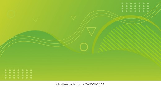 Abstract background with gradient shapes. Dynamic abstract composition Vector illustration. Design element for web banners, posters, green and yellow