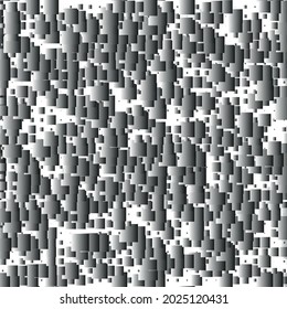 Abstract background of gradient shapes in gray, white, and black. Vector seamless pattern