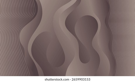 ABSTRACT BACKGROUND GRADIENT SMOOTH LIQUID BROWN PASTEL COLOR WITH HAND DRAWN ORGANIC SHAPES DESIGN VECTOR TEMPLATE GOOD FOR MODERN WEBSITE, WALLPAPER, COVER DESIGN 