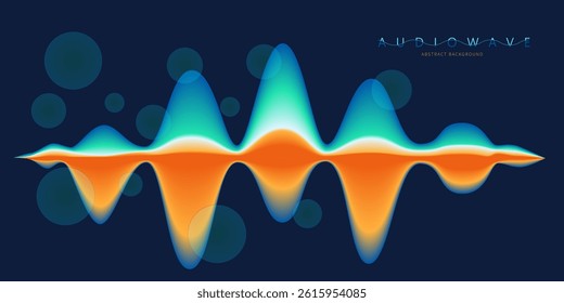 Abstract background gradient sound wave. Colorful flow of wave music . Vector bright  flow splash.. Music digital equalizer visualization. Banner  sound, voice  background.