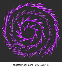 Abstract background with gradient spiral spikes pattern