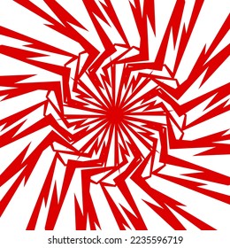 Abstract background with gradient spiral spikes pattern
