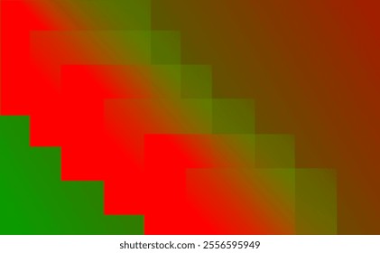 Abstract background gradient square, rectangle, red green decoration