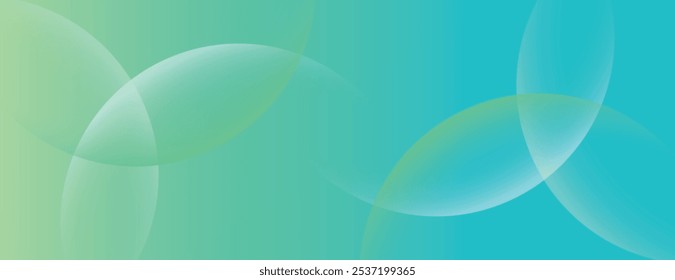 Fundo abstrato com um estilo gradiente, apresentando cores verde e azul. O plano de fundo tem uma textura circular suave e sobreposta. Plano de fundo de gradiente de vetor de círculos abstratos mínimos