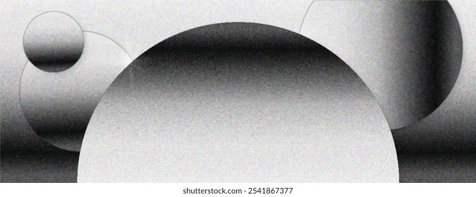 Abstract background with a gradient style, featuring gray and black colors. The background has a smooth texture with circular shapes. Abstract geometric circle pattern background vector