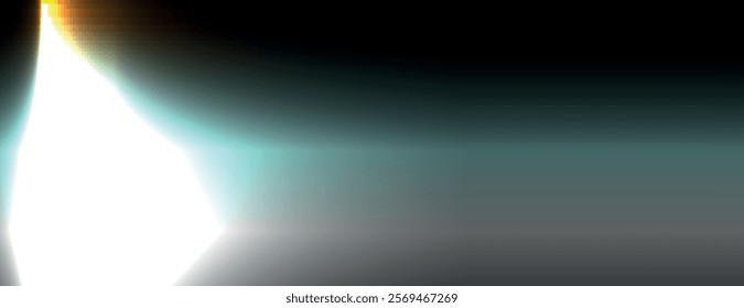 Abstract background with a gradient style, featuring a blend of black and teal colors. The background has a smooth, soft texture. Light leak background vector. Teal background.